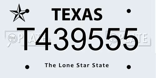T439555 Texas License Plate