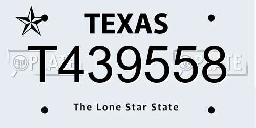 T439558 Texas License Plate