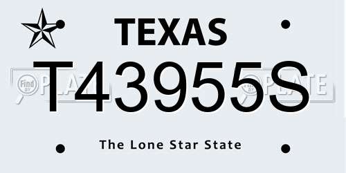 T43955S Texas License Plate