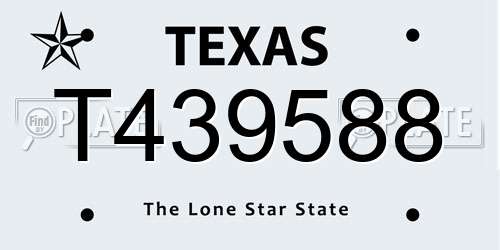 T439588 Texas License Plate