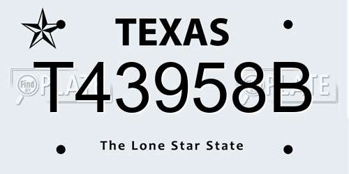 T43958B Texas License Plate