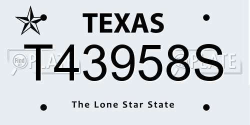 T43958S Texas License Plate