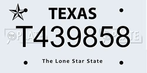 T439858 Texas License Plate