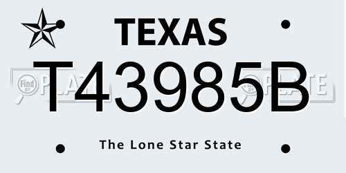 T43985B Texas License Plate