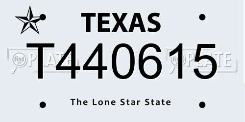 T440615 Texas License Plate