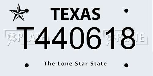 T440618 Texas License Plate