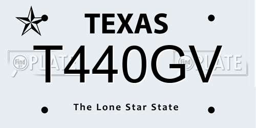 T440GV Texas License Plate