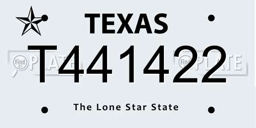 T441422 Texas License Plate