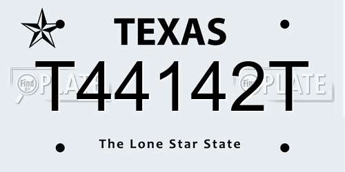T44142T Texas License Plate
