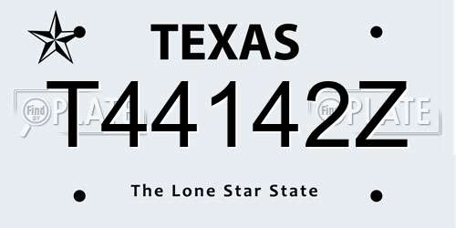 T44142Z Texas License Plate