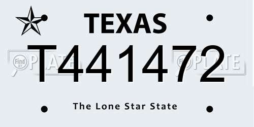 T441472 Texas License Plate