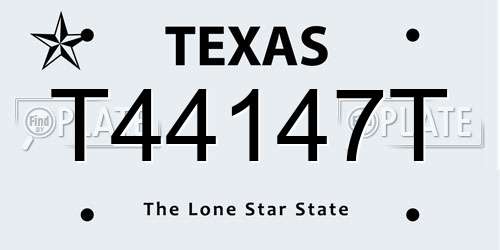 T44147T Texas License Plate