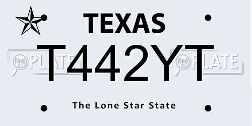 T442YT Texas License Plate