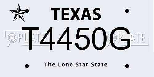 T4450G Texas License Plate