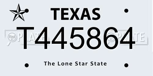 T445864 Texas License Plate