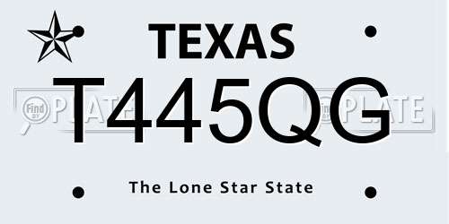 T445QG Texas License Plate