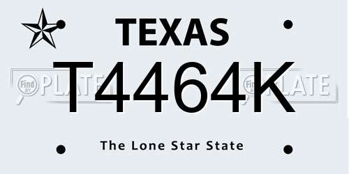 T4464K Texas License Plate