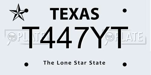 T447YT Texas License Plate