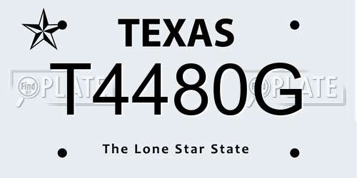 T4480G Texas License Plate
