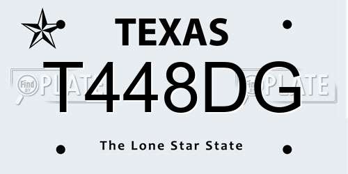 T448DG Texas License Plate