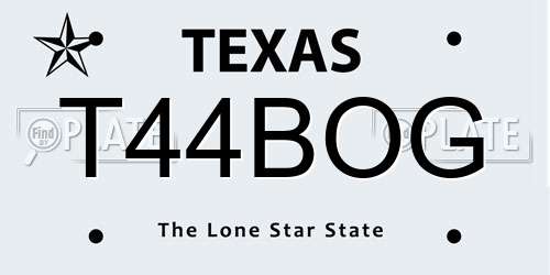 T44BOG Texas License Plate