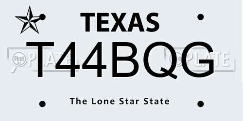 T44BQG Texas License Plate