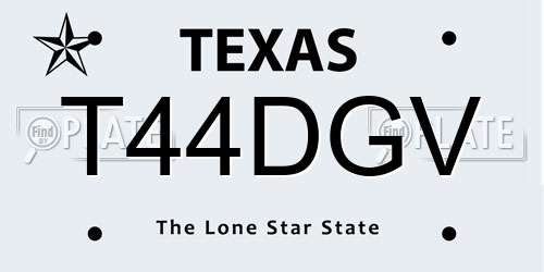 T44DGV Texas License Plate