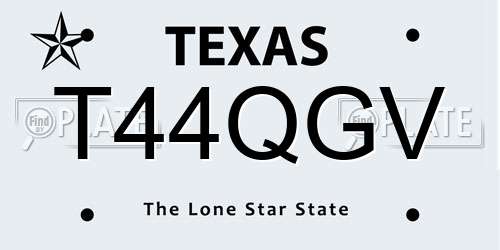 T44QGV Texas License Plate