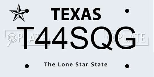 T44SQG Texas License Plate