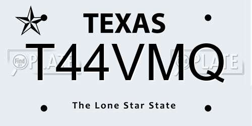 T44VMQ Texas License Plate
