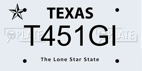 T451GI Texas License Plate