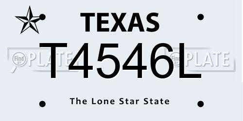 T4546L Texas License Plate