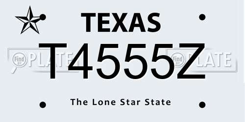 T4555Z Texas License Plate