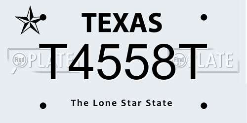 T4558T Texas License Plate