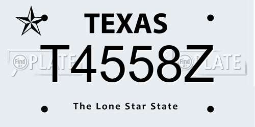 T4558Z Texas License Plate
