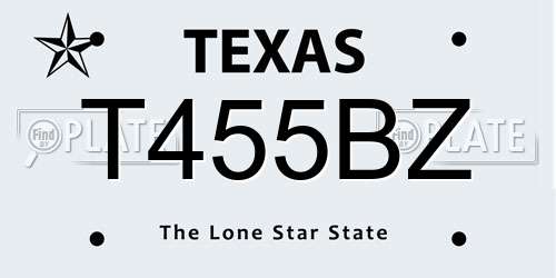 T455BZ Texas License Plate