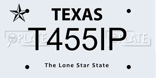 T455IP Texas License Plate