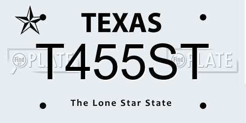 T455ST Texas License Plate