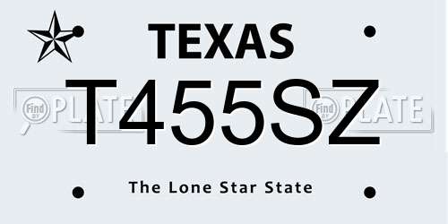 T455SZ Texas License Plate