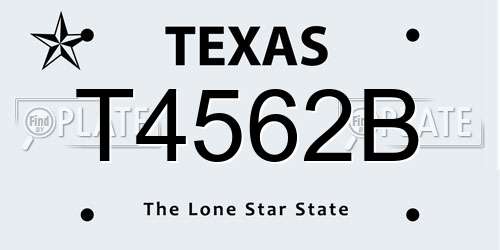 T4562B Texas License Plate