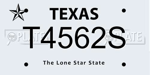 T4562S Texas License Plate