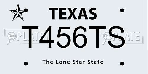 T456TS Texas License Plate