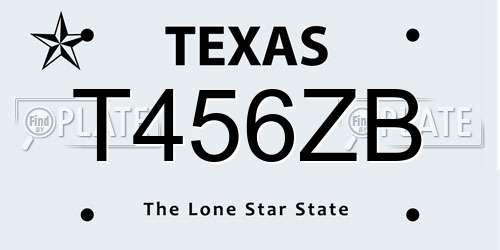 T456ZB Texas License Plate