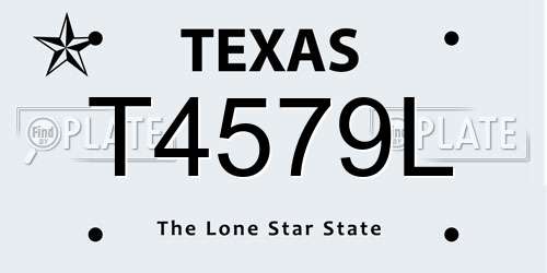 T4579L Texas License Plate