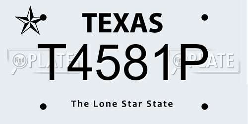 T4581P Texas License Plate