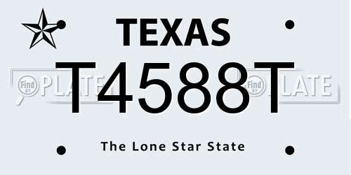 T4588T Texas License Plate
