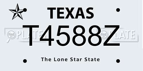 T4588Z Texas License Plate