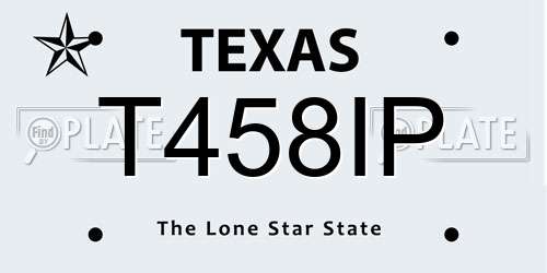 T458IP Texas License Plate