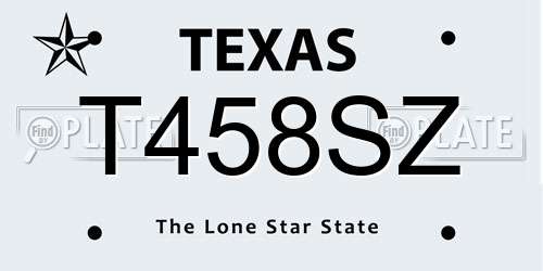 T458SZ Texas License Plate