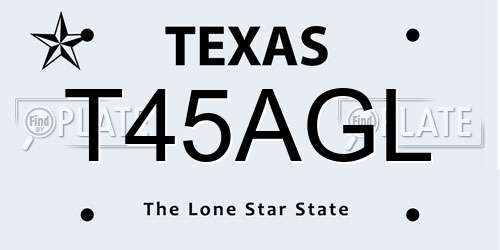T45AGL Texas License Plate